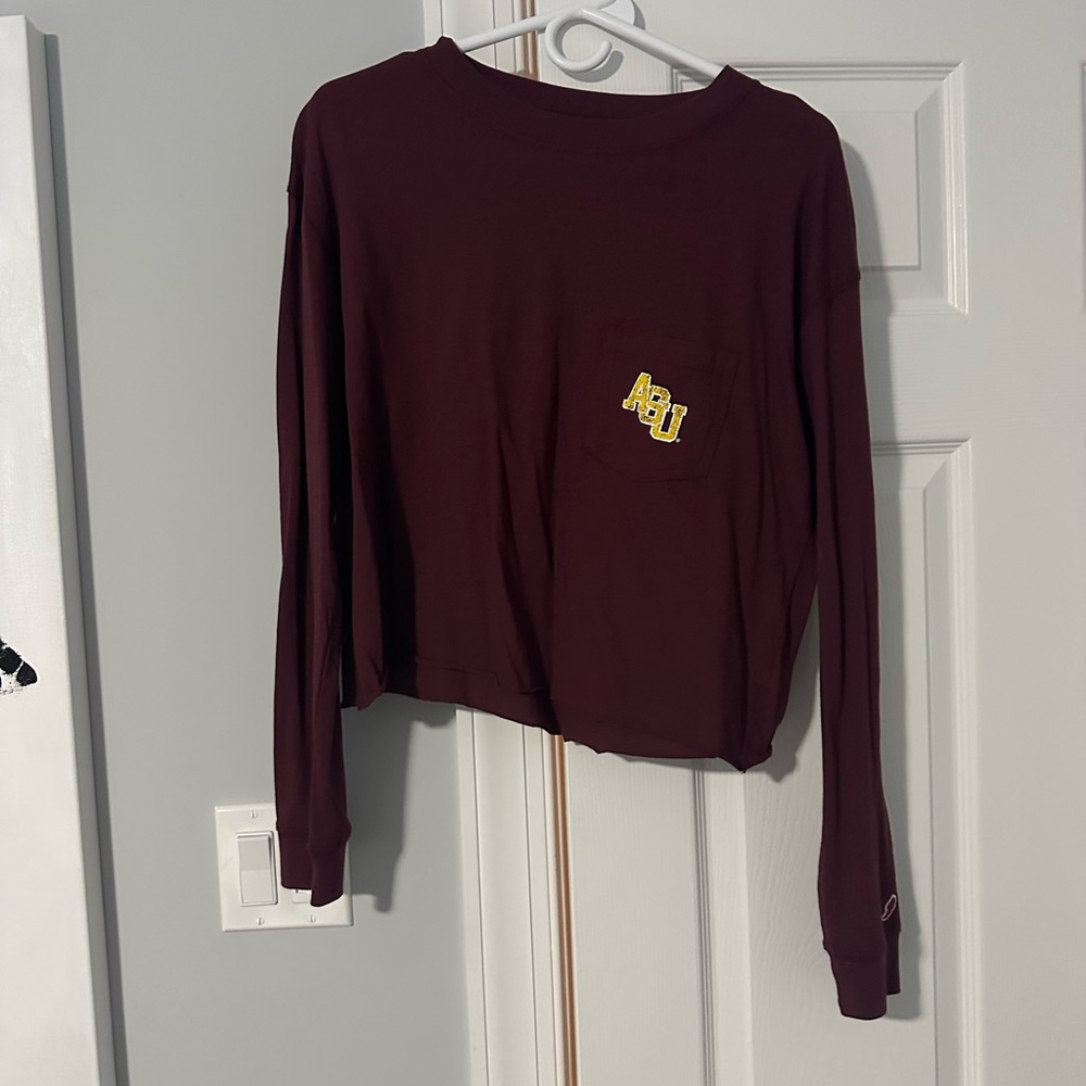 Maroon Long Sleeve Shirt with ASU Logo